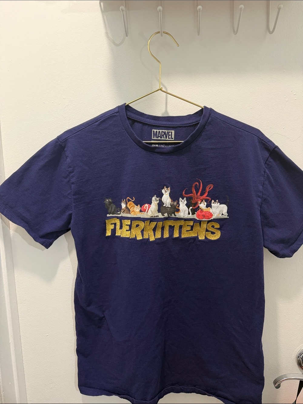 Marvel Navy Blue Flerkittens Graphic Tee